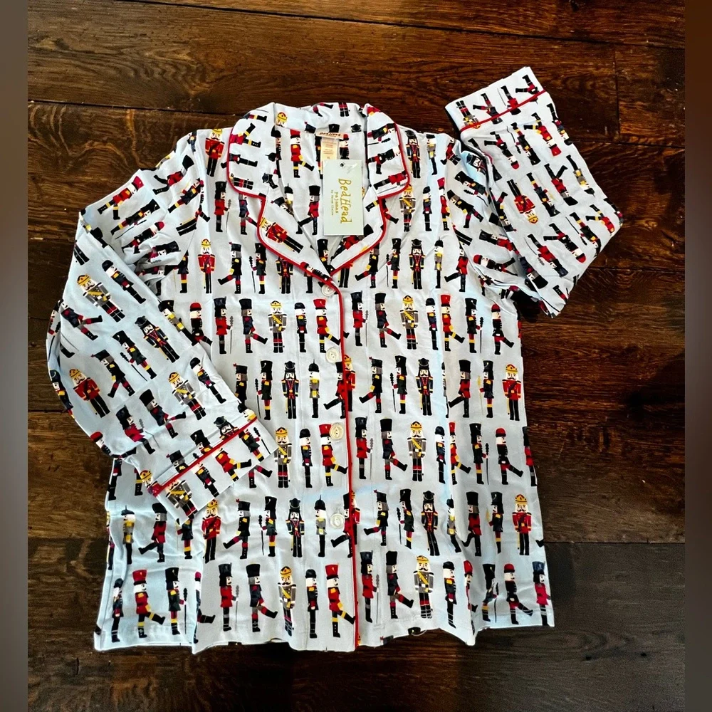 Bedhead Pajama Set, women’s XL, Light Blue with Nutcracker print, NEW WITH TAGS - Picture 7 of 8